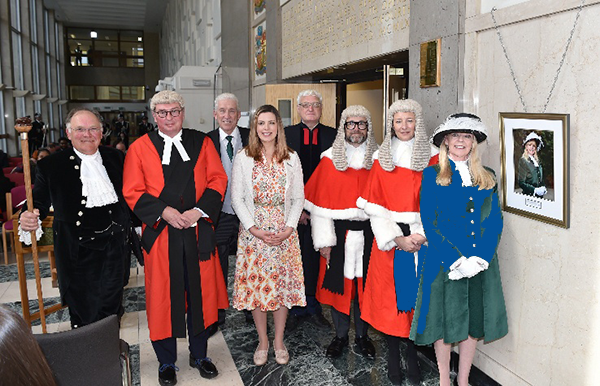 High Sheriff Portrait Hanging Manchester Crown Court