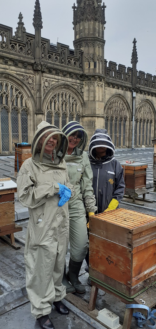Meeting the Heavenley Bees on the roof of Manchester Cathedral